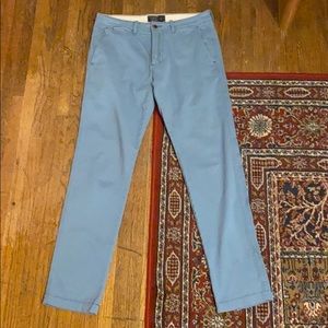 Light blue stretch skinny chino pants 31x32